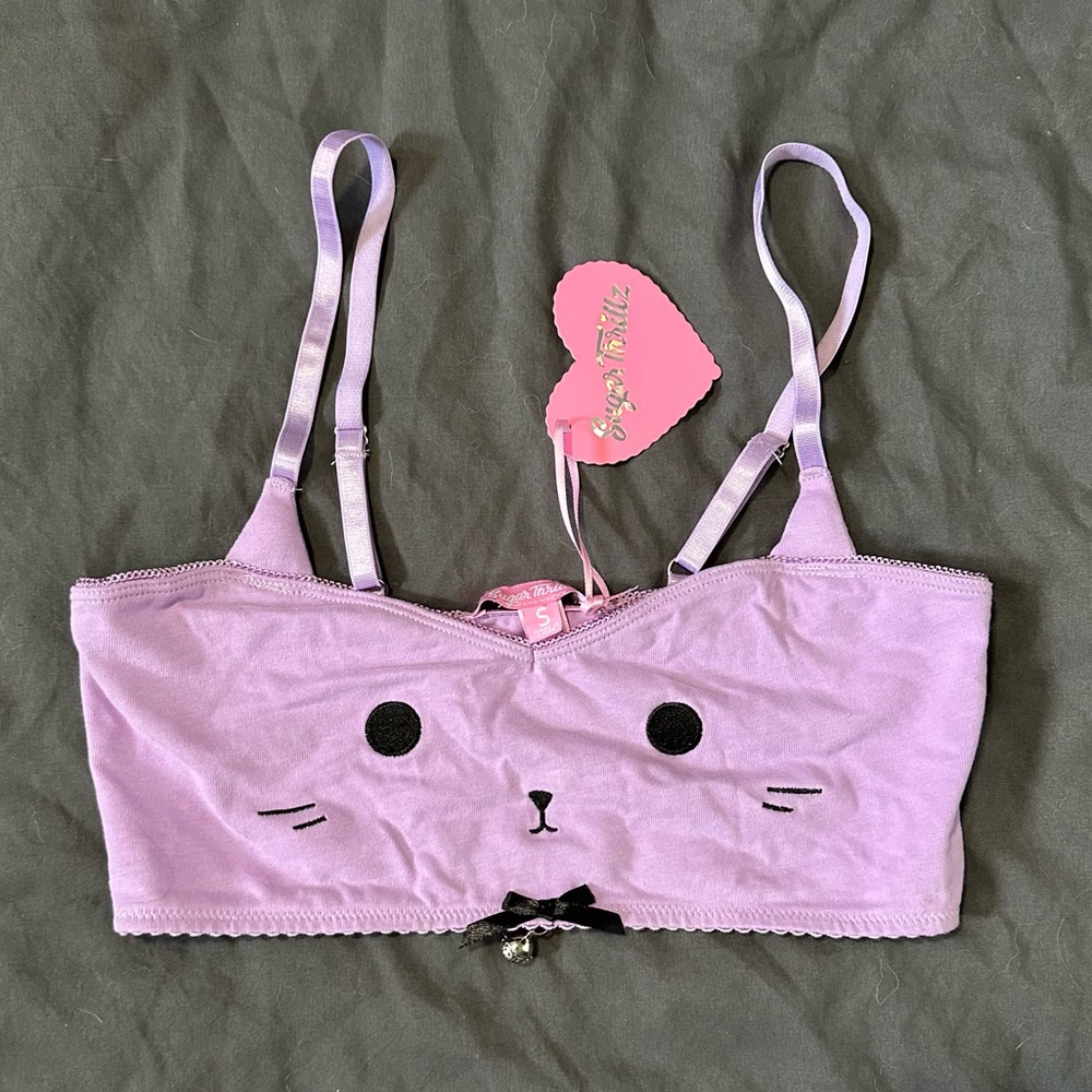 Discontinued Dolls Kill Sugar Thrillz Frisky Whiskers Bralette and Panty Set - Picture 5 of 10